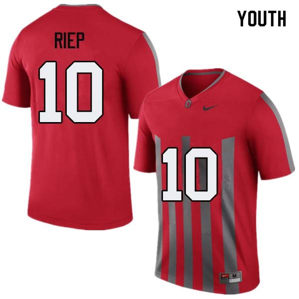 Ohio State Buckeyes #10 Amir Riep Youth Stitch Jersey Throwback OSU11717